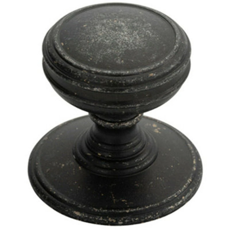 Image of Loops Ringed Tiered Cupboard Door Knob 38mm Diameter Pewter Cabinet Handle Multi unisex