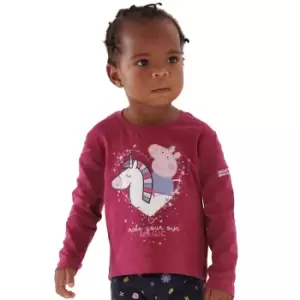 Image of Regatta Girls Peppa Pig Long Sleeve Graphic T Shirt 36-48 Months