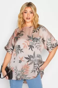 Image of Floral Print Keyhole Back Blouse
