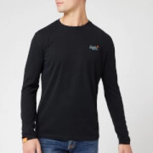 Image of Superdry Mens O L Vintage Embroidery Long Sleeve T-Shirt - Black - XXL