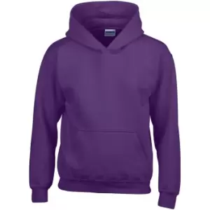 Image of Gildan Heavy Blend Childrens Unisex Hooded Sweatshirt Top / Hoodie (L) (Purple)