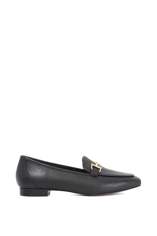 Image of Dune London Womens 'Grained' Leather Loafers in Black Size: 8 Black Female 8