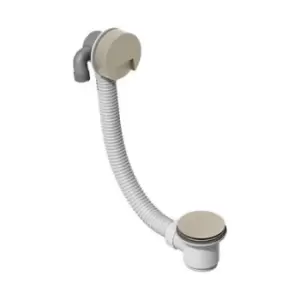 Image of Brushed Nickel Overflow Bath Filler with Pop Up Sprung Bath Waste