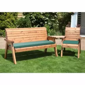 Image of Charles Taylor Four Seat Angled Companion Set with Cushions, Green