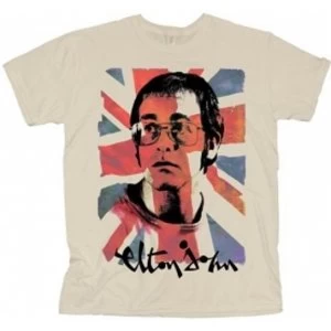 Image of Elton John Union Jack Mens Natural TS: Medium