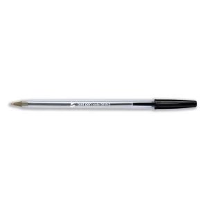 Image of 5 Star Office Ball Pen Clear Barrel 1.0mm Tip 0.4mm Line Black Pack 50