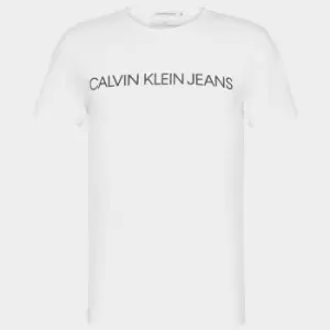 Image of Calvin Klein Jeans Mens Core Institutional Logo T-Shirt - Bright White - M
