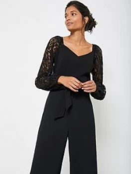 Image of Mint Velvet Mint Velvet Lace Sleeve Structured Top