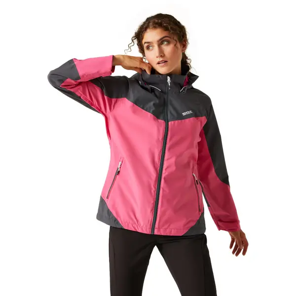 Image of Regatta Womens Bosfield II Warerproof Bretahable Coat 10 - Bust 34' (86cm) Flamingo Pink/Seal Grey RWW426-YAW-10