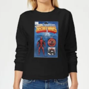Image of Marvel Deadpool Secret Wars Action Figure Womens Sweatshirt - Black