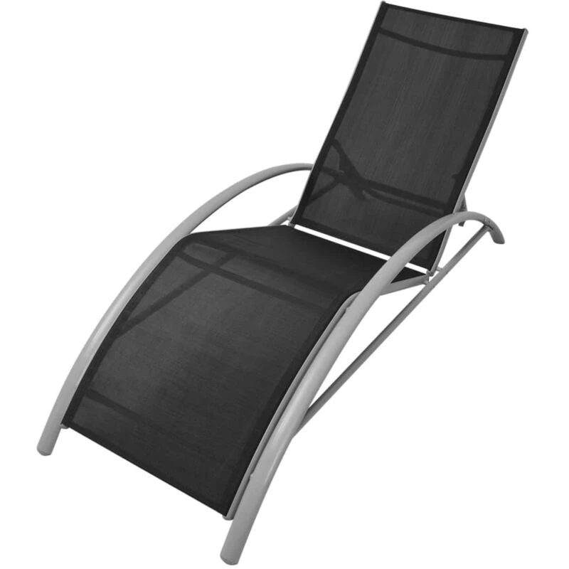 Image of VIDAXL Sun Lounger Aluminium Black Vidaxl 8718475970491