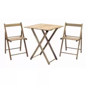 Image of Tramontina Teak Wood 3 Pcs. Folding Bistro Set - Brown