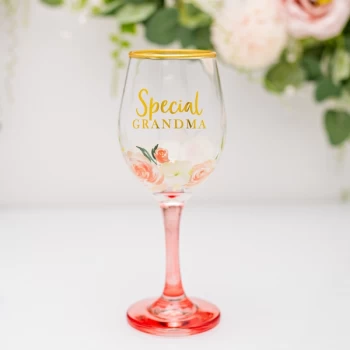 Image of Peaches & Cream Wine Glass - Grandma