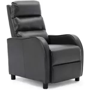 Image of Selby bonded leather pushback recliner armchair sofa gaming chair reclining (Grey) - Grey - More4homes