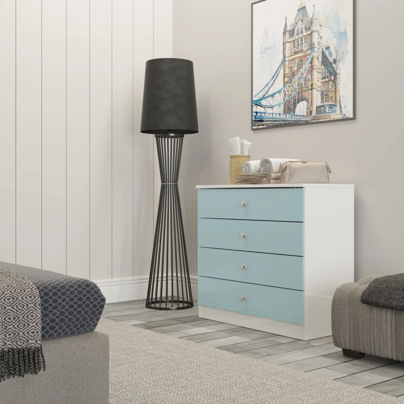 Image of Seconique Denver 4 Drawer Chest in Blue Blue Unisex