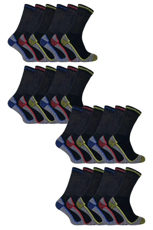 Image of Sock Snob Sock Snob Men 24 Pairs Multipack Soft Breathable Bamboo Work Socks Size: 4-7 Multi 4-7 Male 5056632629213