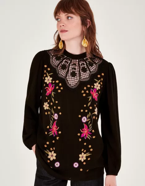 Image of Cutwork Floral Embroidered Top