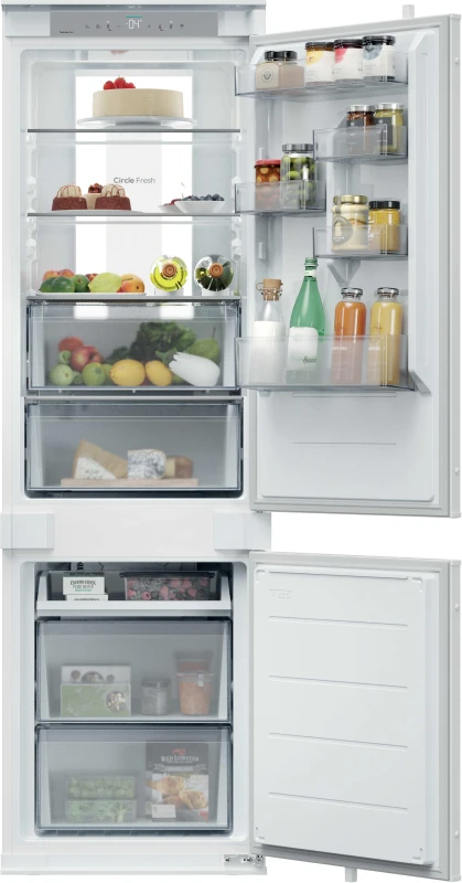 Image of Hoover H-FRIDGE 600 HONBQT5518DK-UK 177cm 70/30 Integrated No Frost Fridge Freezer with Sliding Door Hinge - White - D Rated