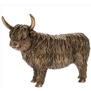 Image of Reflections Bronzed Highland Cow Figurine By Lesser & Pavey