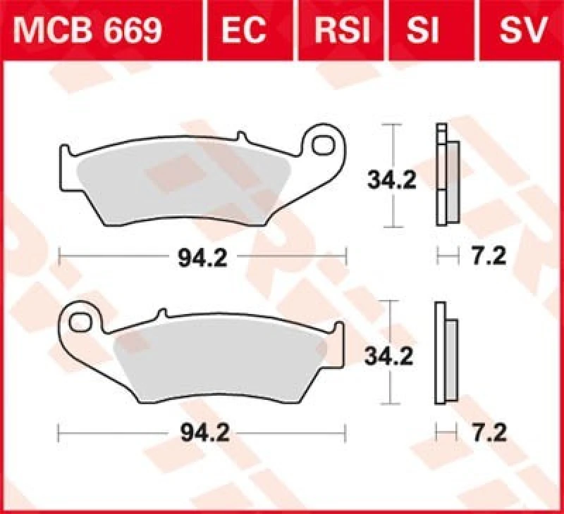 Image of TRW Lucas TRW Lucas brake pad MCB669SI Sinter Offroad