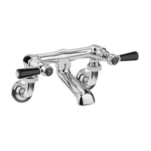 Image of Hudson Reed Black Topaz With Lever - Wall Mounted Bath Filler - Chrome