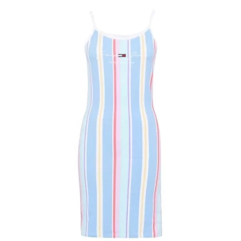 Image of Tommy Jeans Stripe Strap Dress - C1T LIGHT BLU