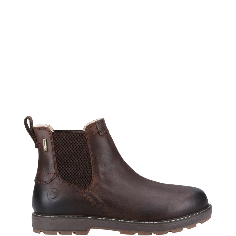 Image of Cotswold Mens Snowshill Slip On Leather Chelsea Boots UK Size 7 (EU 41) BROWN COT752-BROWN-7