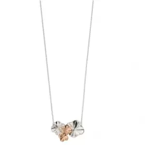 Image of Elements Silver Ruffle Design Rose Gold Plate Plain Silver Necklace N4173