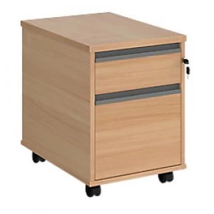 Image of Dams International Mobile Pedestal with 1 Lockable Shallow Drawer and 1 Filing Drawer Wood Contract 25 426 x 600 x 567mm Beech