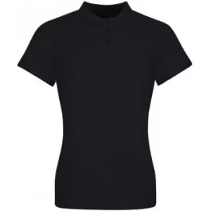 Image of Awdis Womens/Ladies Pique Cotton Polo Shirt (S) (Deep Black)