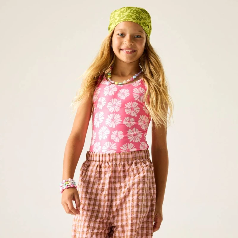 Image of Regatta Katrisse Swimming Costume in Pink Size: 9-10 Years Pink Unisex 9-10 Years