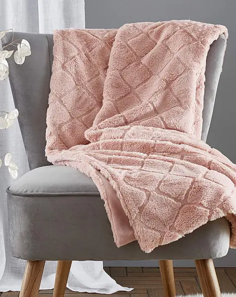 Image of Cosy Diamond Throw Blush 130X170 MN30602