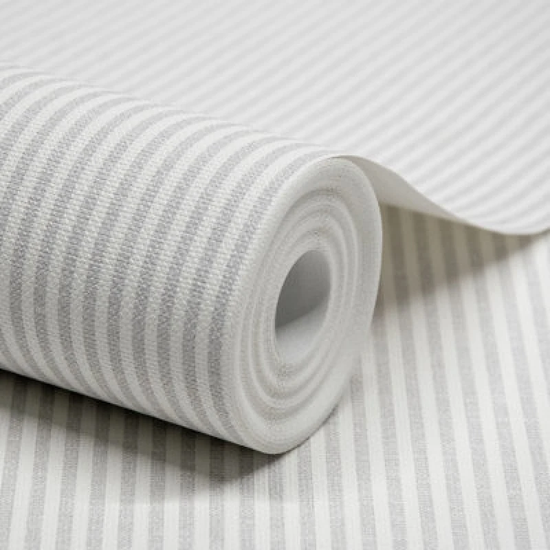 Image of Grandeco Pinstripe Nursery Textured Wallpaper Grey