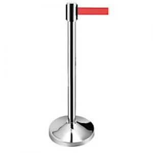 Image of GPC Belt Barrier Stainless Steel Post & Red Belt