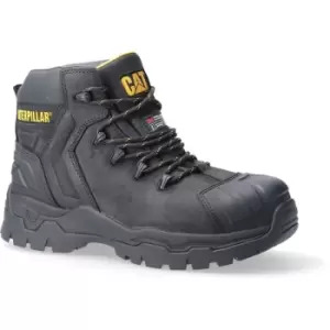 Image of Caterpillar Mens Everett S3 Grain Leather Safety Boots (9 UK) (Black) - Black