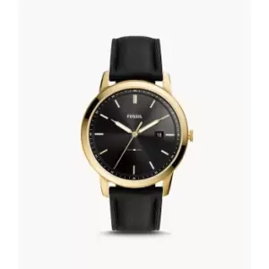 Image of Fossil Mens The Minimalist Solar-Powered Eco Leather Watch - Black