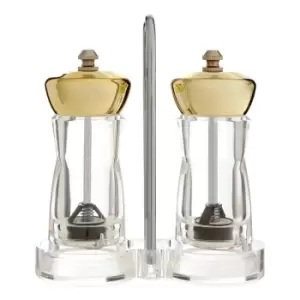 Image of Salt and Pepper Mill Set with Stand - Gold