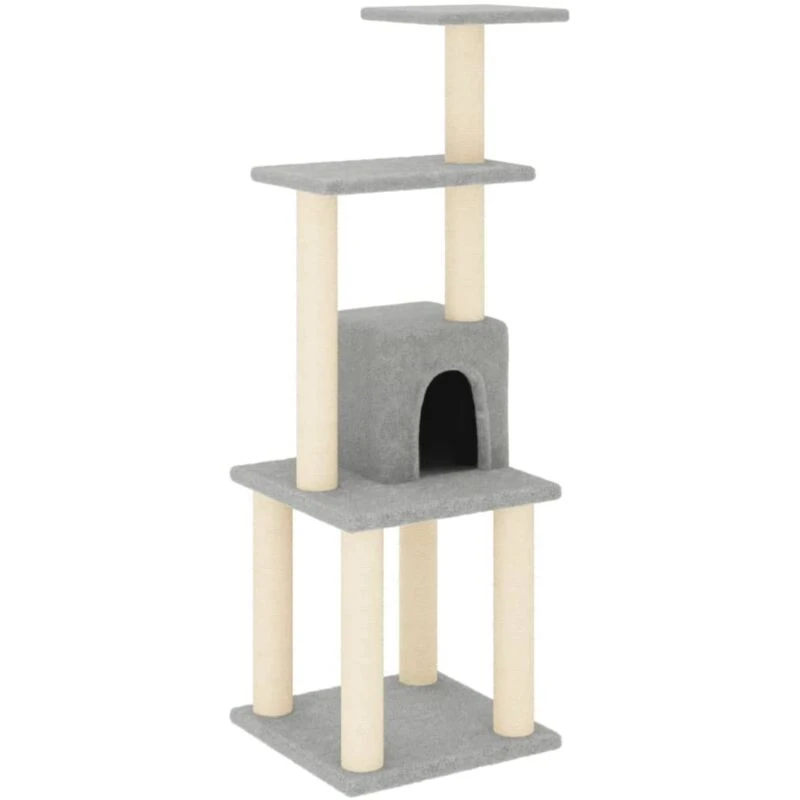 Image of VIDAXL Cat Tree with Sisal Scratching Posts Light Grey 105cm Vidaxl 8720286669259