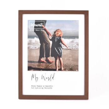 Image of Moments Wooden Photo Frame with Mount 8" x 8" - My World