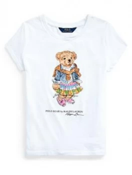 Image of Ralph Lauren Girls Short Sleeve Bear Print T-Shirt