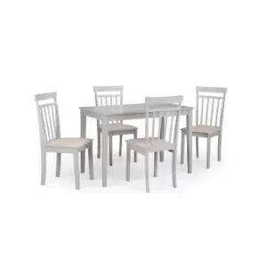 Image of Taku Rectangular Grey Dining Table with 4 Coast Grey Chairs Grey
