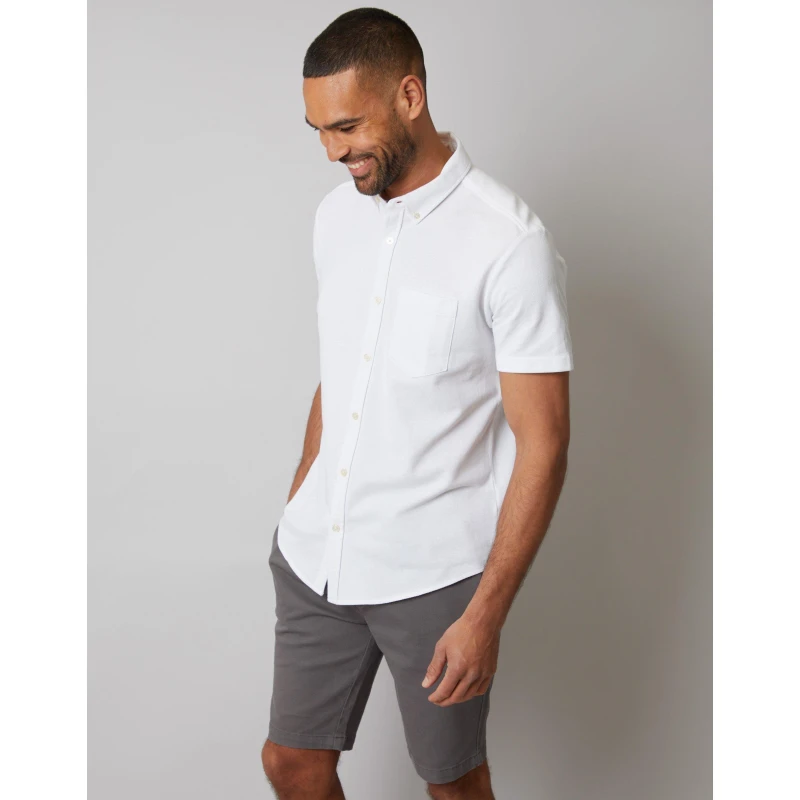 Image of Threadbare Mens Majestic Short-Sleeve Plain Shirt White male 2X Large