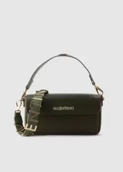 Image of Valentino Bags Womens Alexia Crossbody Bag With Metal Logo Strap In Militare