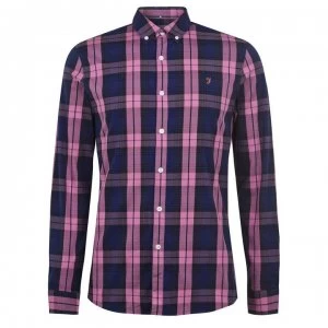 Image of Farah Vintage Farah Mens Brewer Checked Shirt - 668 Dusty Rose