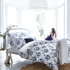 Image of Bianca Cotton Soft Bianca Cotton Sprig Print Blue Bed Set - Double
