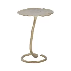 Image of Lilypad Design Gold Metal Side Table