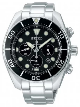 Image of Seiko Prospex Gents Solar Stainless Steel Bracelet Black Watch