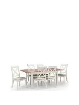 Image of Julian Bowen Provence 150-190 Cm Extending Dining Table + 6 Chairs