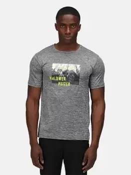Image of Regatta Fingal Slogan T-Shirt - Grey, Black, Size S, Men