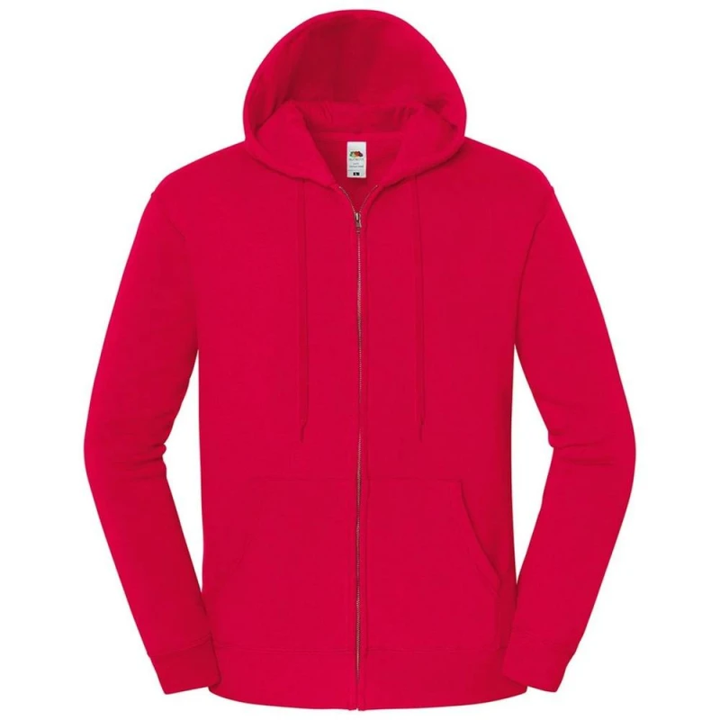 Image of Fruit of the Loom Mens Iconic Premium Full Zip Hoodie in Red Size: Medium Red Male M